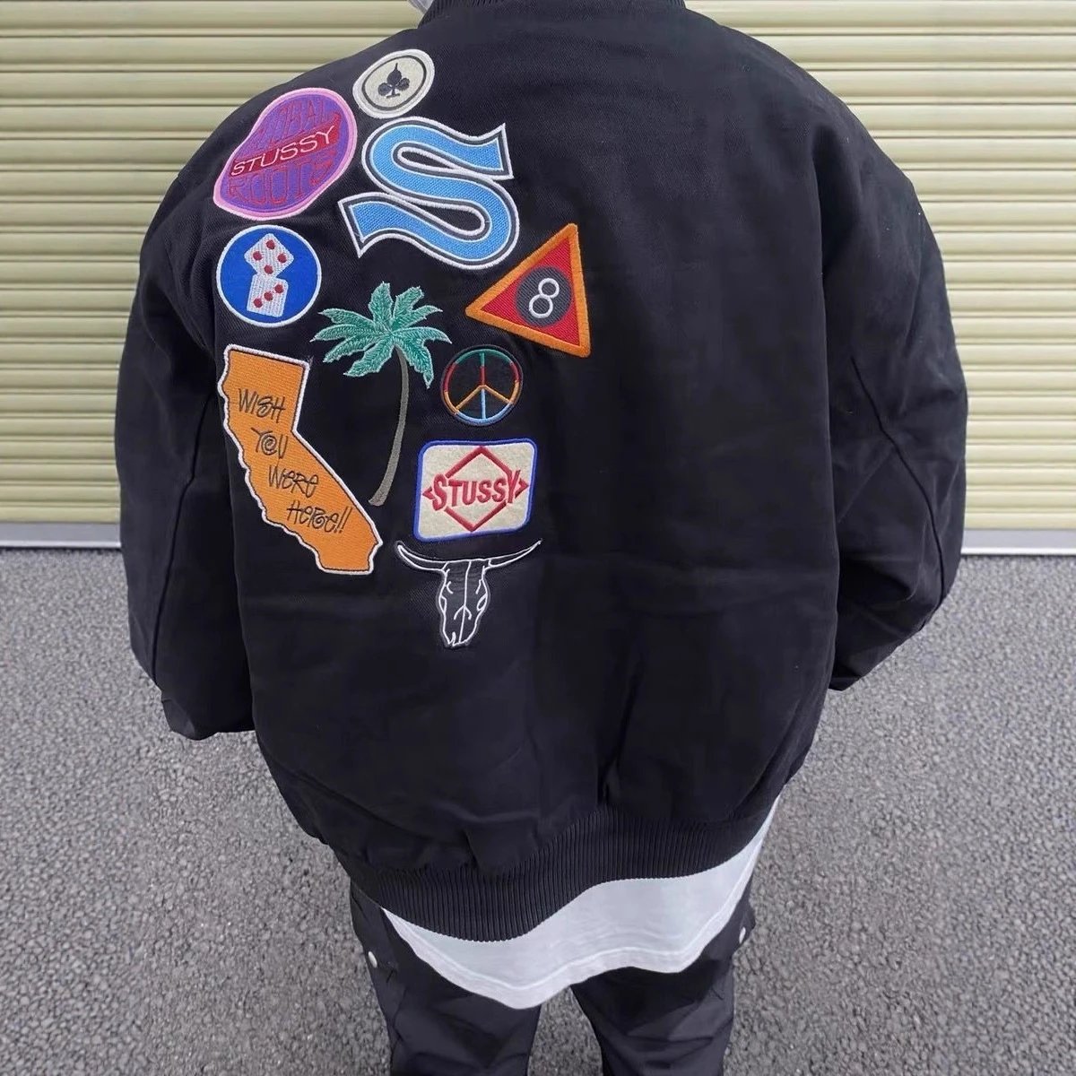 Stussy Street Brand National Trend Embroidery Loose Baseball Badge Unisex Couple Casual Jacket