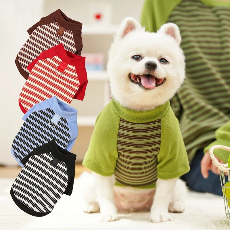 Original Stripe Dog New Cat Pet Apparel Cat Clothing Dog Supplies French Bulldog Undershirt Teddy