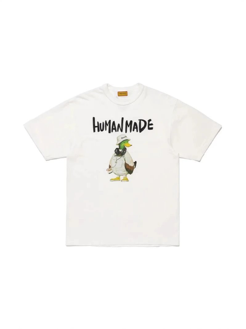 Human Made Green Duck Pattern Short Sleeve T-shirt Loose Casual Unisex Couples