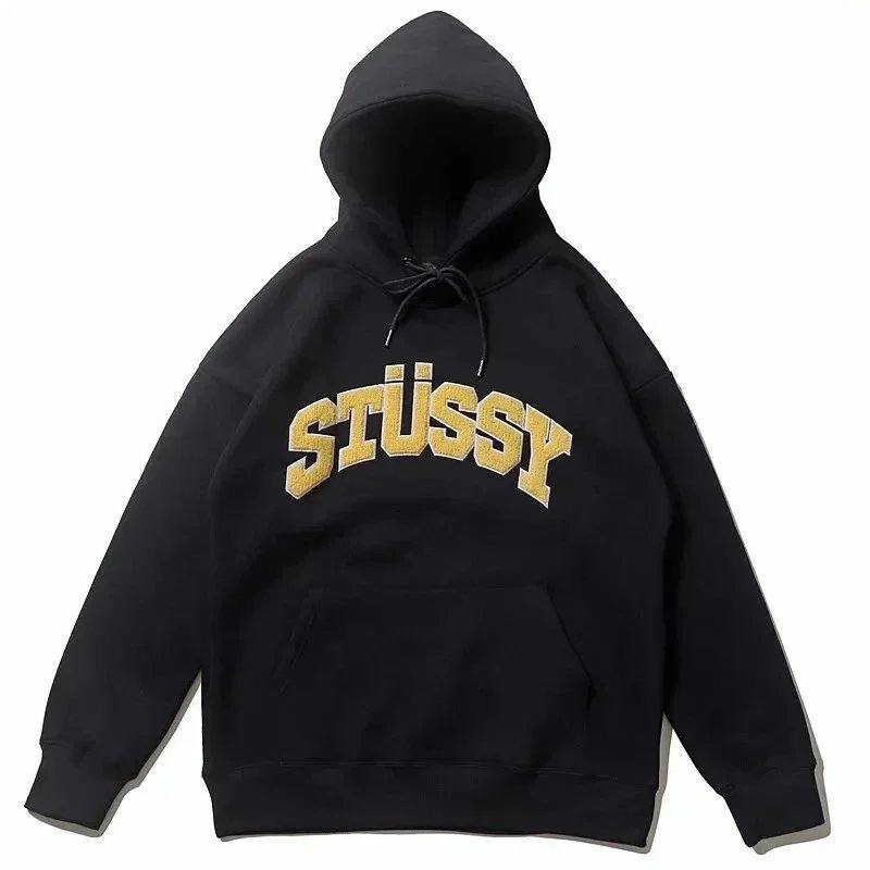 Stussy Chenille Arch Spell Out Hoodie Black Men's Medium Rare Brand New With Tag