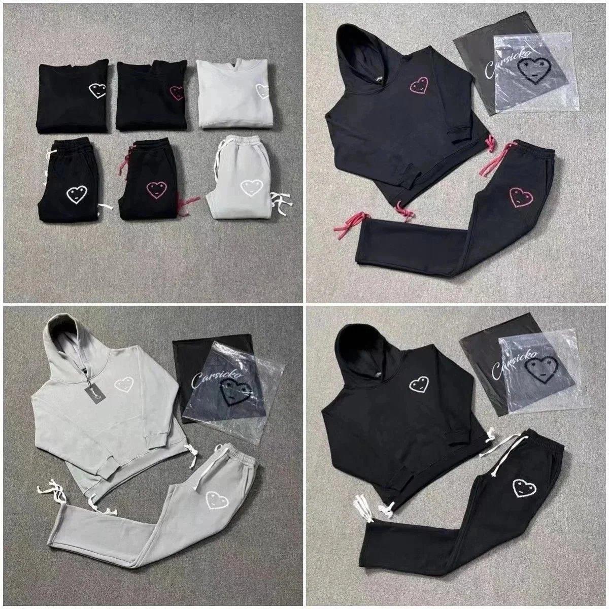 Mens 2 Piece Tracksuit - Cotton Winter Sportswear Set, Embroidered Design Hoodie and Pants for Men, High-Quality Loungewear (S-XL)