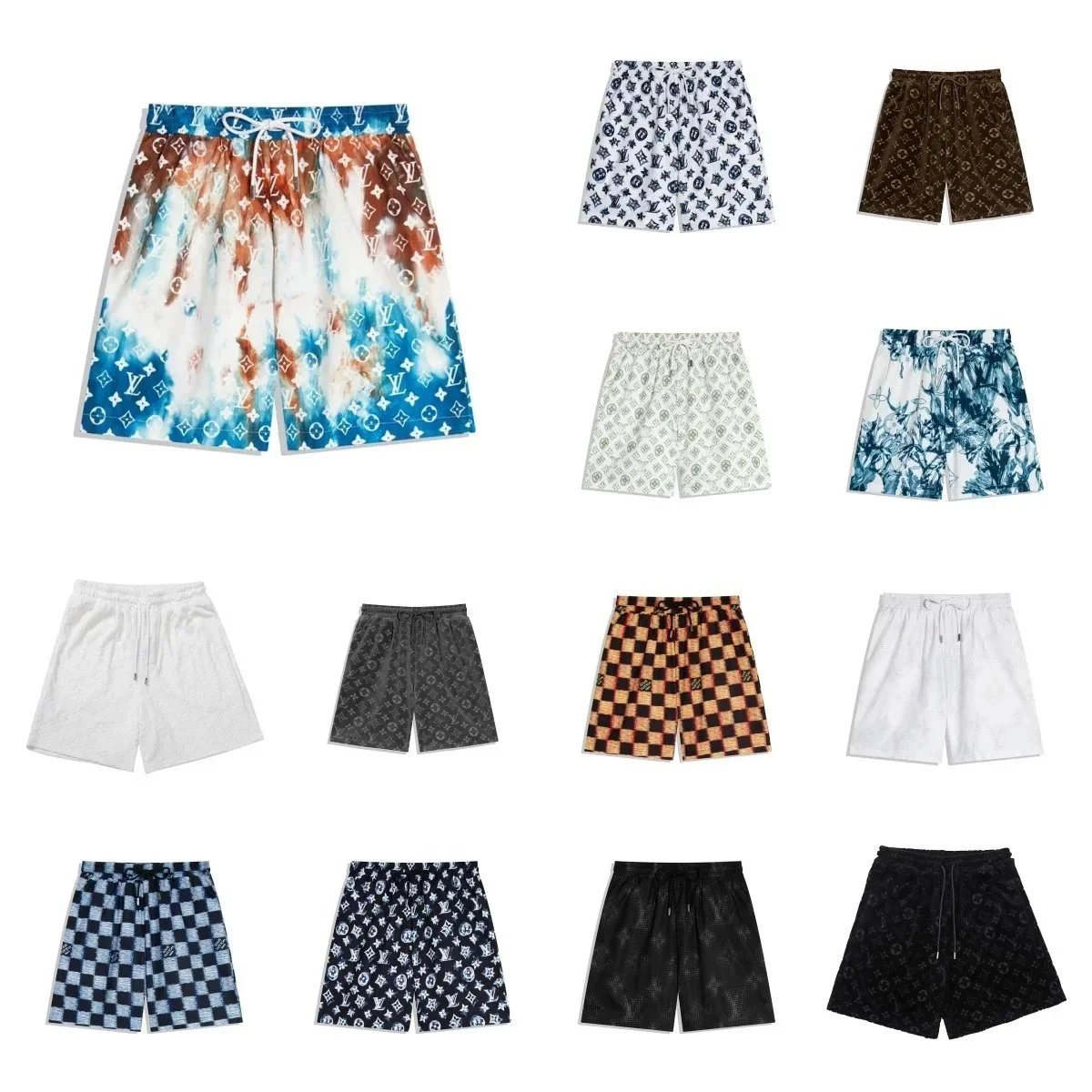 Designer Style Waterproof Fabric Runway Trousers Beach Pants Mens Board Shorts Swim Trunks Sportswear Size S-XL