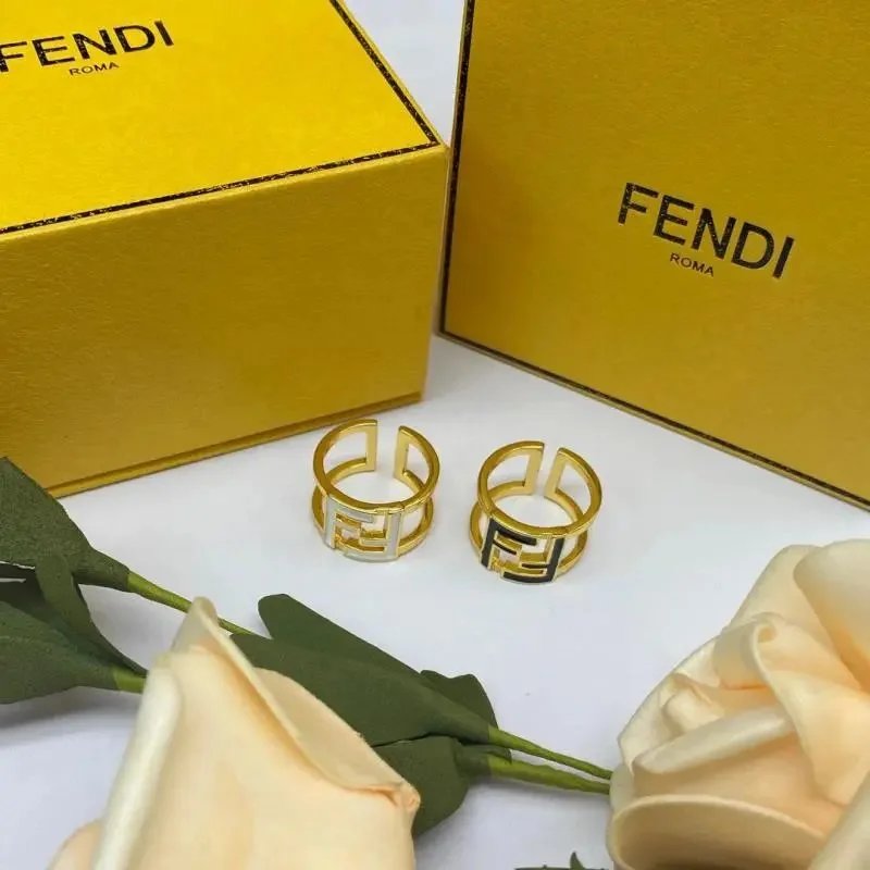 Fenjia Letter Ring Simple Wind High Color Value 18k Enamel Sweet F Letter Open Ring Female