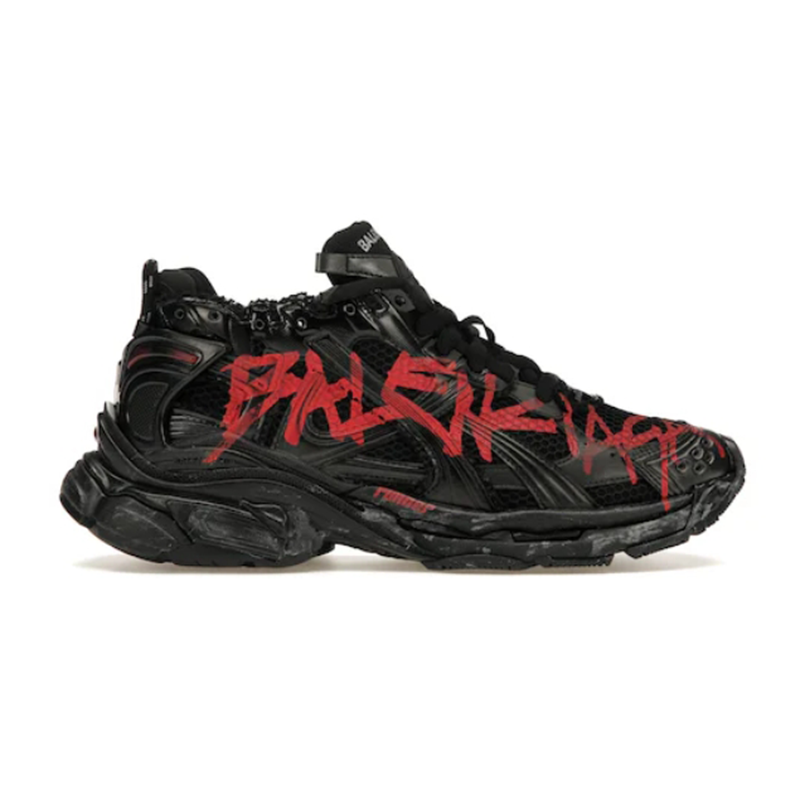 Balenciaga Runner Graffiti  Black Red Fashion sneakers