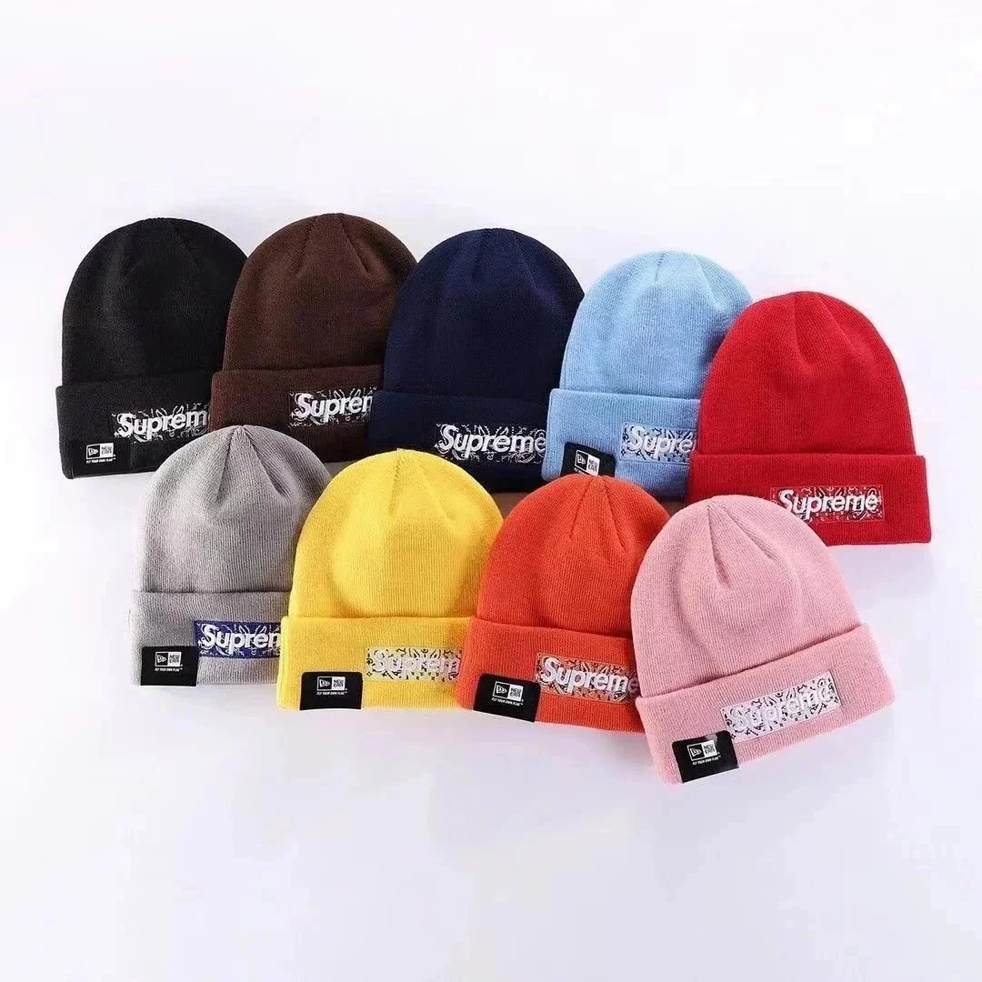 S embroidery warm knit hat