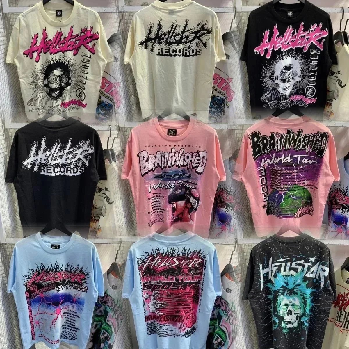 Men's T-shirts 2023 Hellstar Sleeve Tee Men Women High Quality Streetwear Hip Hop Fashion T Shirt Hell Star Short 020 JG-02