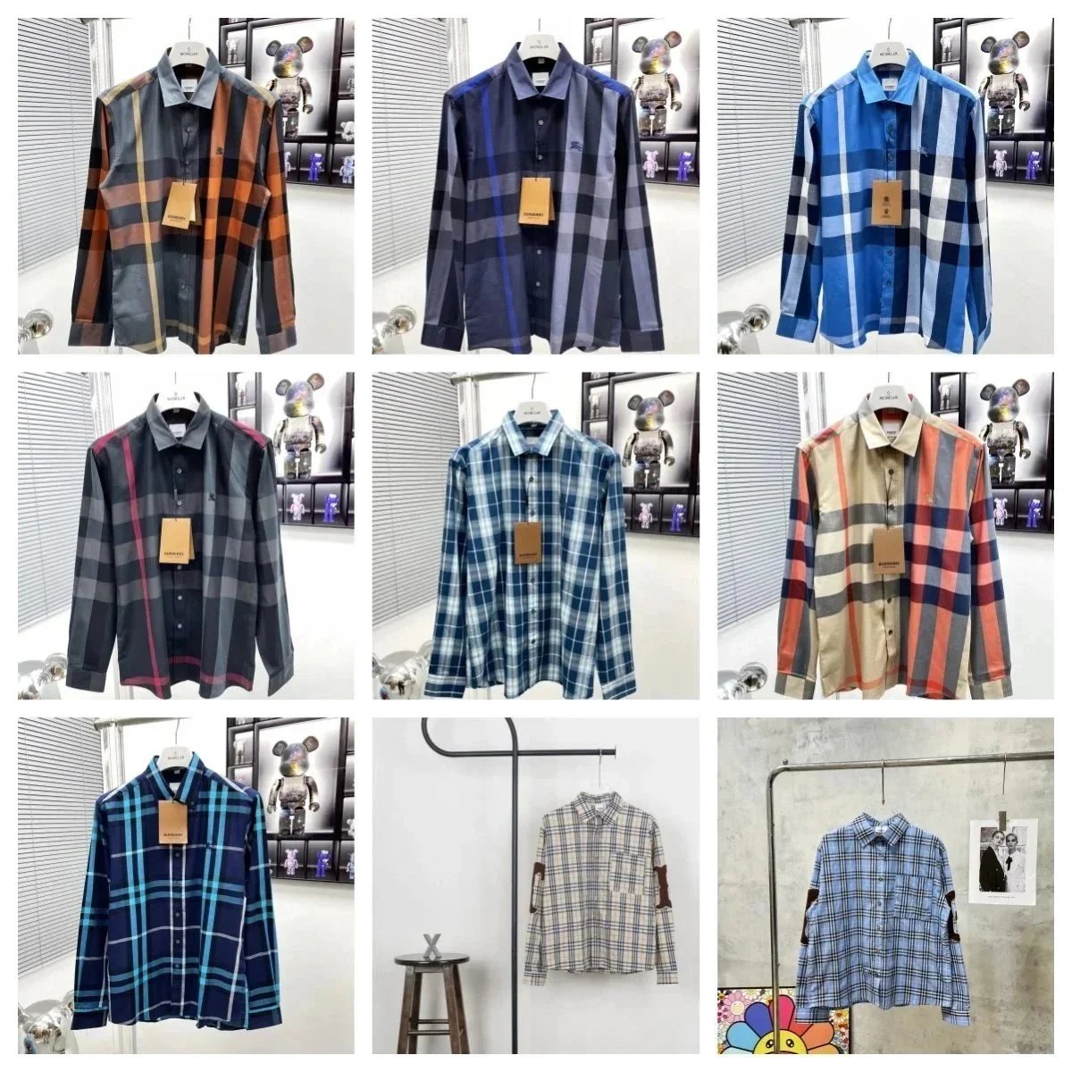 Gentlemen's Plaid Cotton Silk Fall Long Sleeve Button-Down Dress Shirt (Colors, M-3XL)