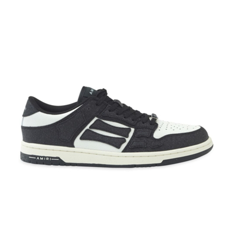 Amiri Men's Skel Top Low Sneakers in Black/White Fashion sneakers