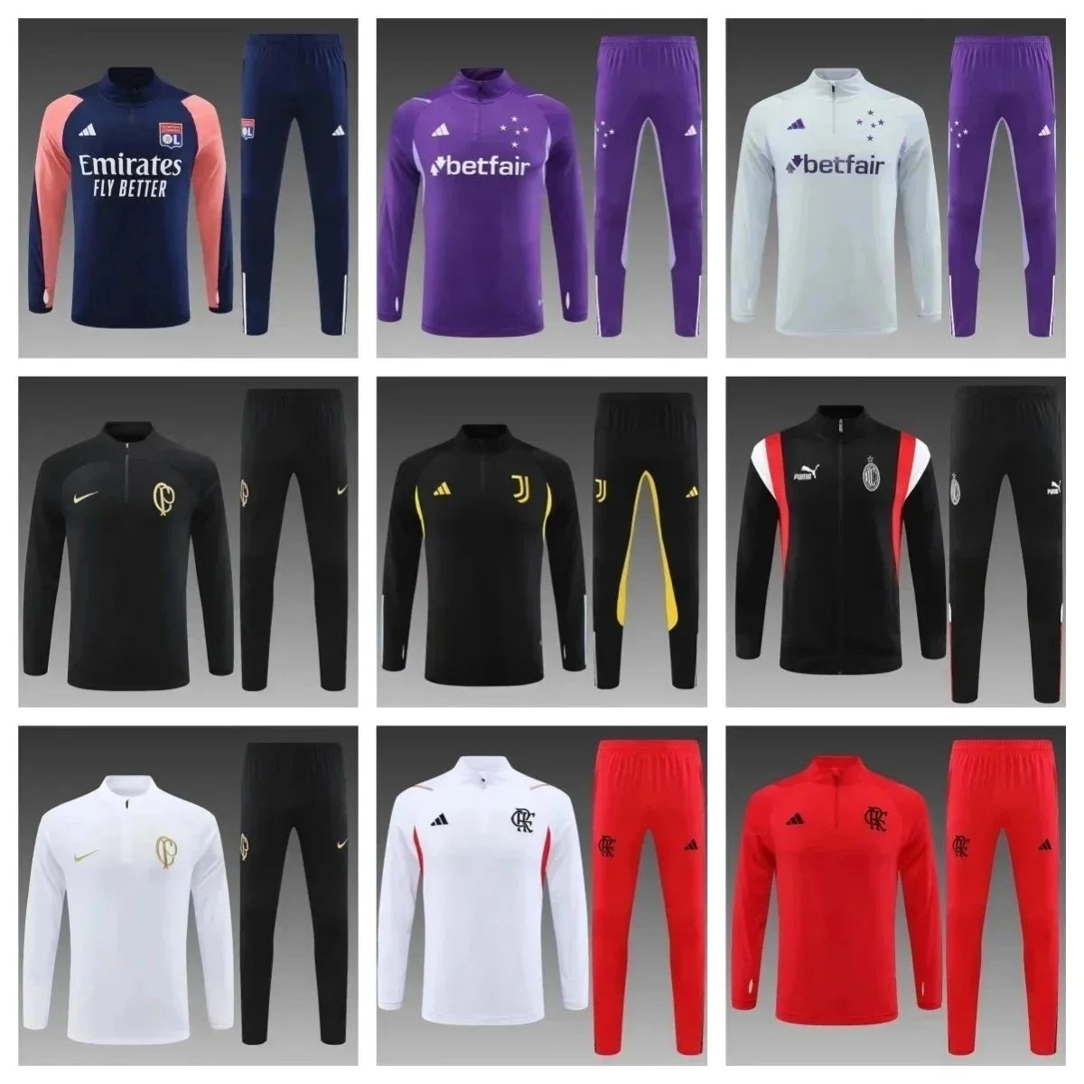 Classic men's sports long-sleeved tracksuit-056