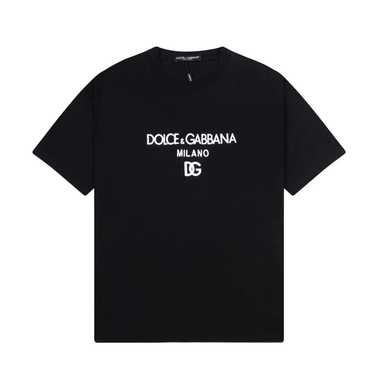 Jersey T-shirt with flocked logo print