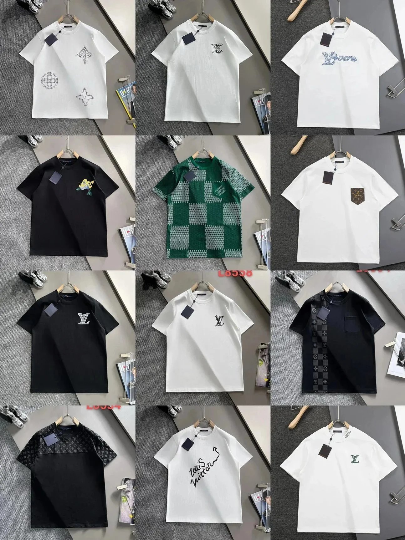 Mens White Designer T Shirt, Mens Black Designer T Shirt: Italian Letter Embroidery Cotton Tee for Men & Women - Gray, Black, White (S-2XL)