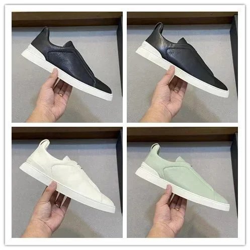 Zegna Triple Stitch Suede Sneakers