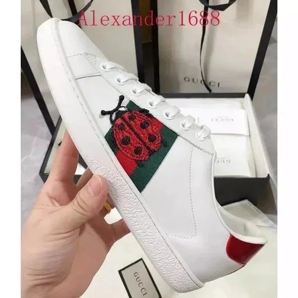 Gucci White Leather Web Ace Sneakers