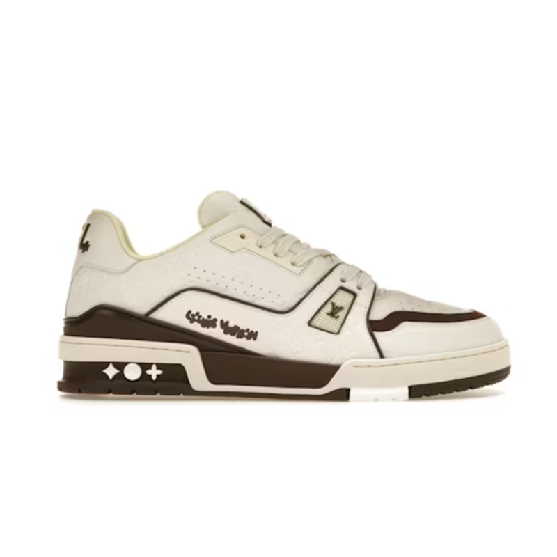 Louis Vuitton Trainer White Mocha