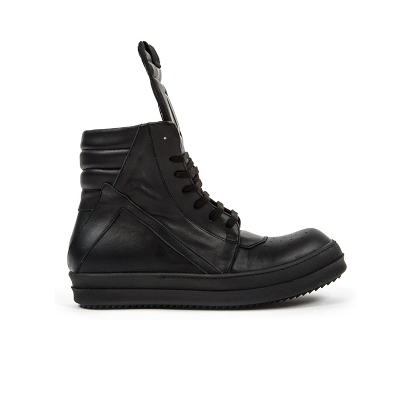 RICK OWENS GEOBASKET IN BLACK-COLORED CALF