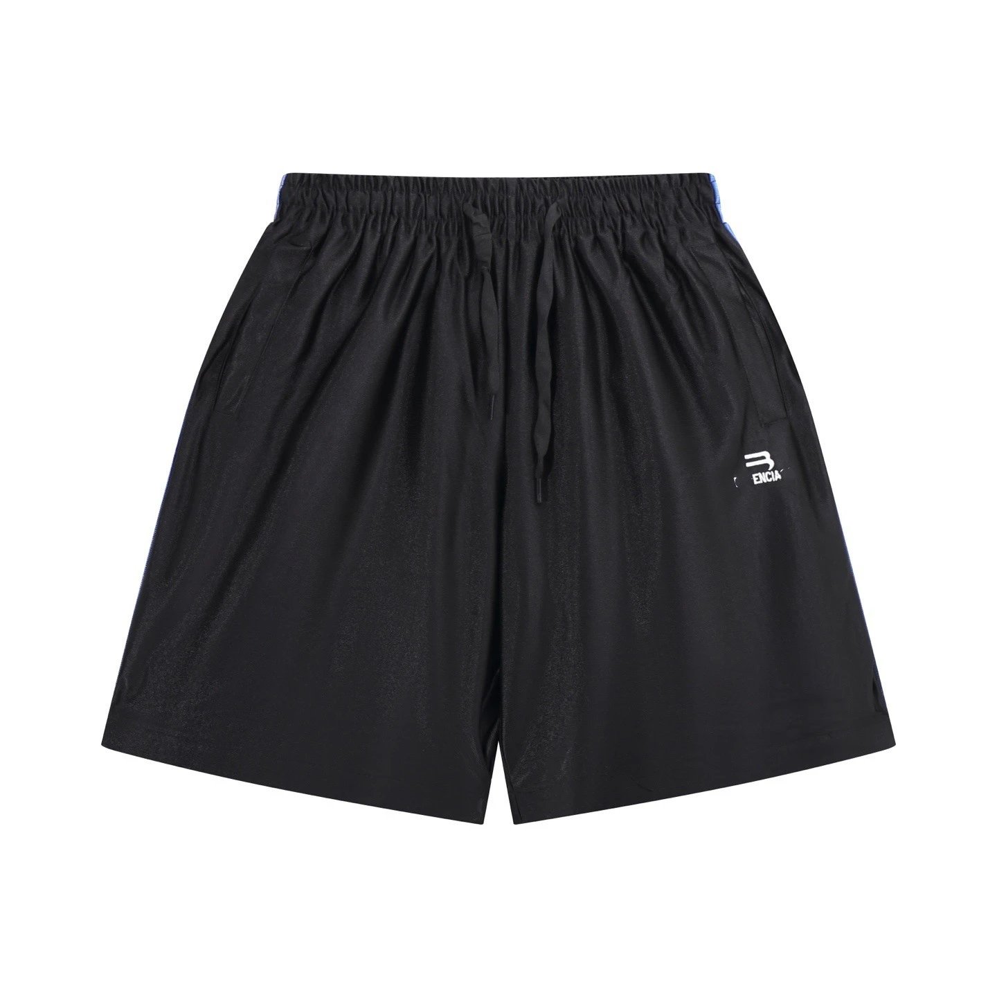 Balenciaga Double Hook Embroidery Logo Loose Fit Black Shorts Unisex