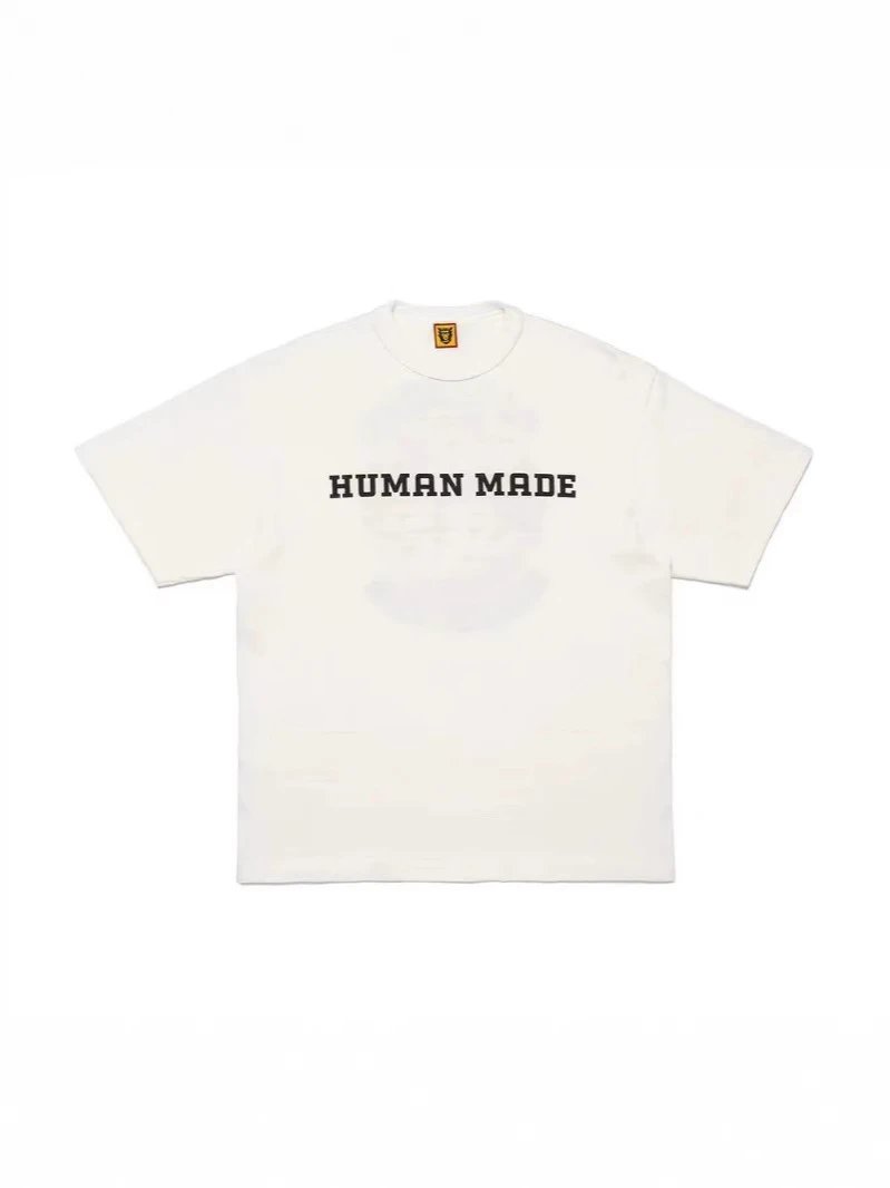 HUMAN Tiger Head Print Pattern Round Neck Short Sleeve T-shirt Loose Casual Unisex