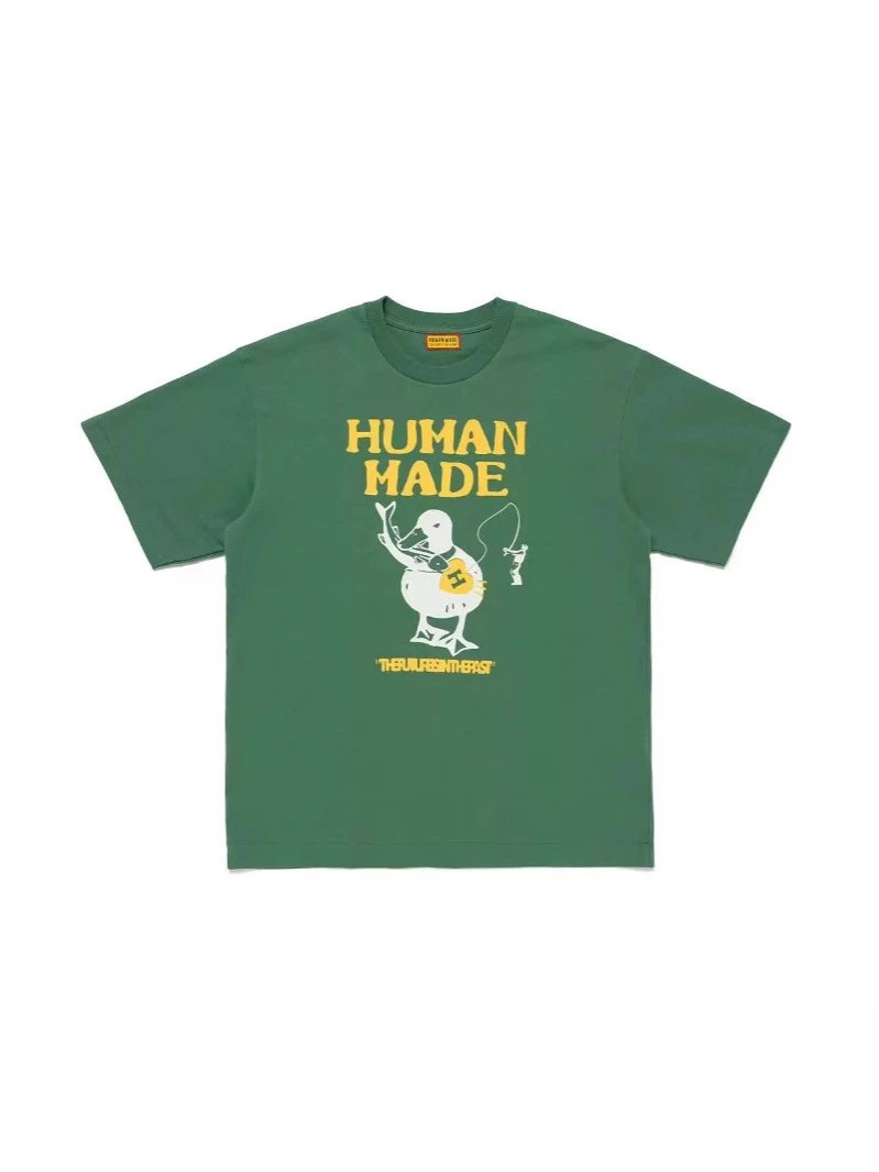 Human Made Duck Pattern Logo Short Sleeve T-shirt Loose Unisex Couples