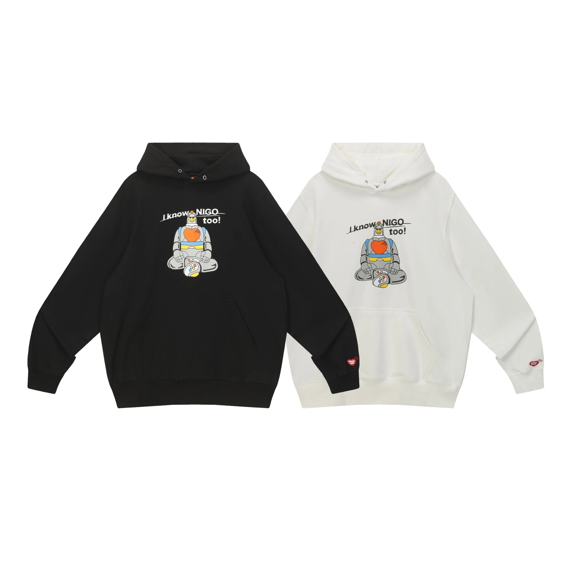 2025 Human Made Robot Pattern Pullover Hoodie Loose Casual Couple Outfit