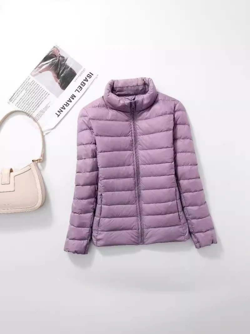 New Style Lightweight Women's Stand Collar Slim Fit Plus Size Short Ladies Outerwear