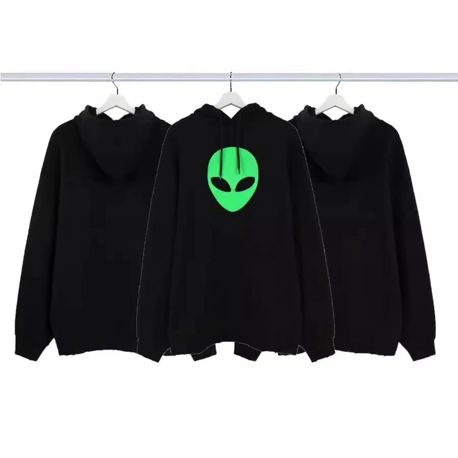 Balenciaga alien print pattern hooded sweatshirt loose casual men's and women's couple unisex hoodie