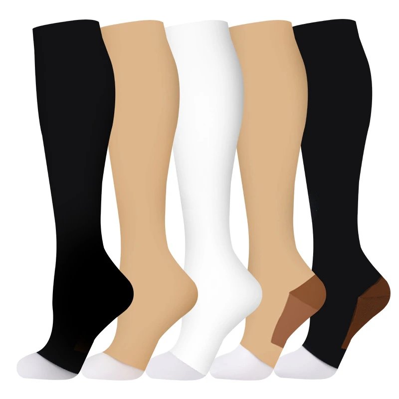 Open-Toe Compression Socks Outdoor Sports Calf Socks Running Jumping Socks Long Tube Shaping Socks