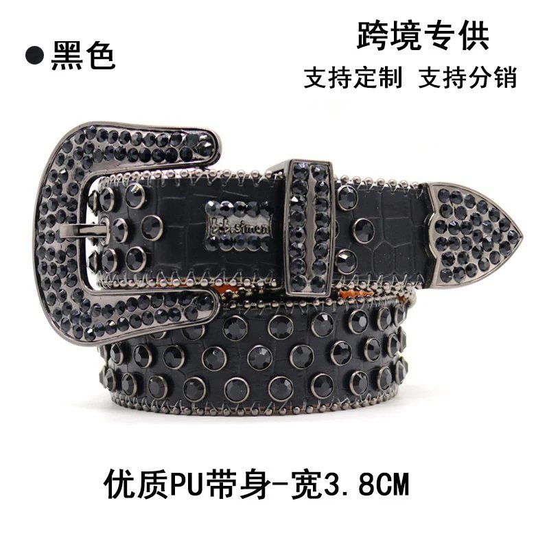 Rhinestone Belts Strap Diamond Crystal Studded Cowgirl Cowboy for Women Men Jean Strass Belt