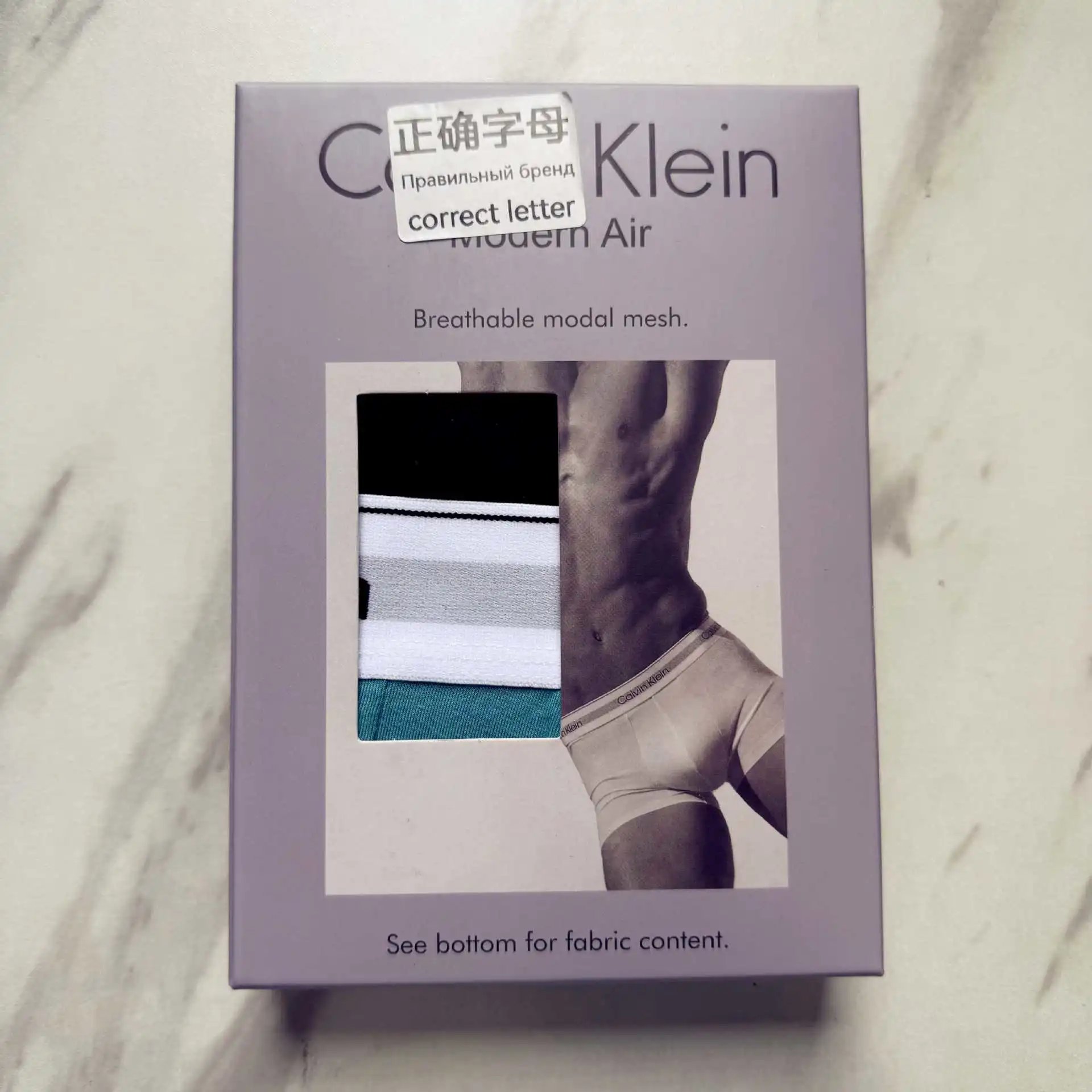 CK Men's Boxer Briefs Modal Men Mid Waist Breathable Solid Color Boxer Briefs Gift Box 3 Pieces Ship