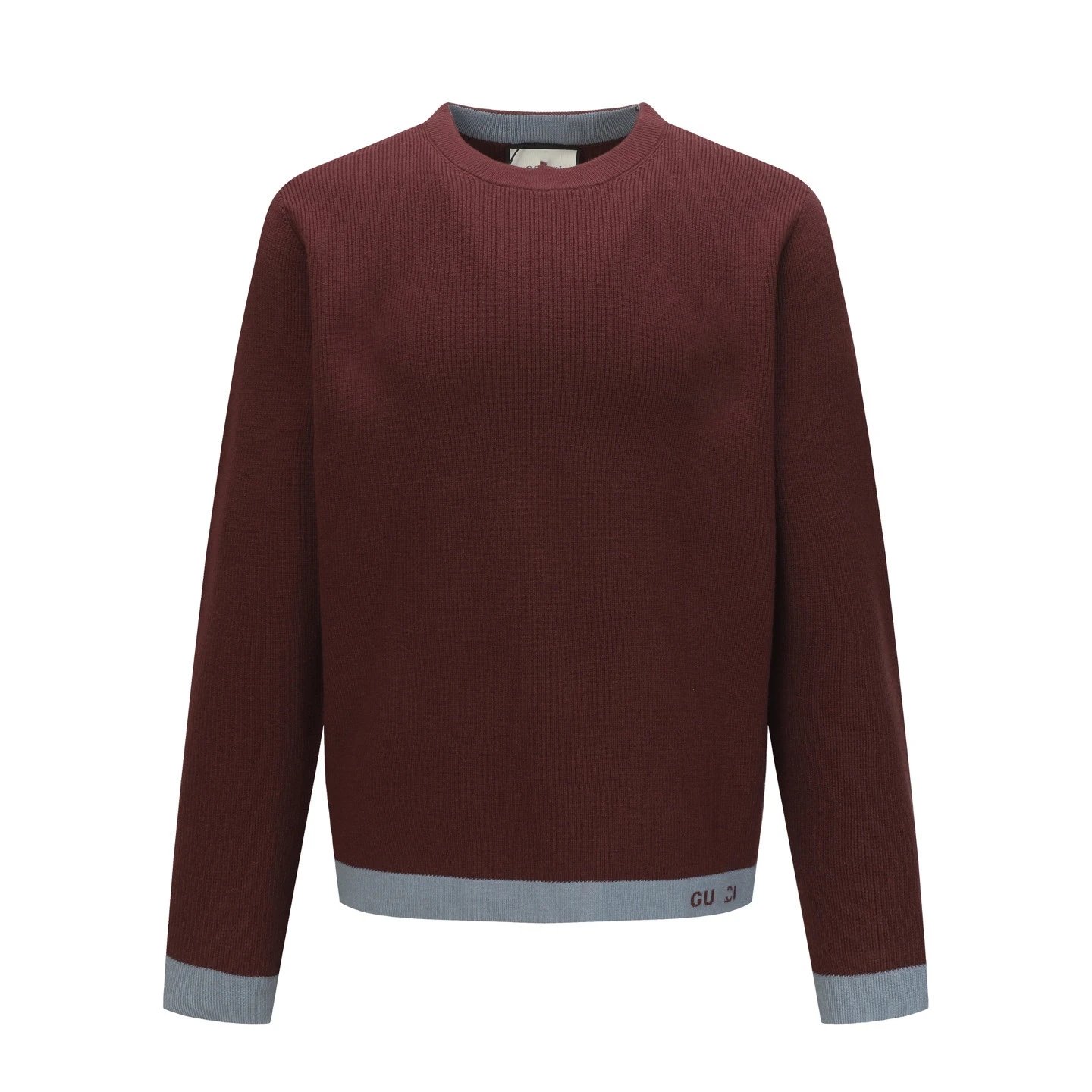 2025 new style Gucci crewneck trim inlaid long sleeve knit sweater men's and women's