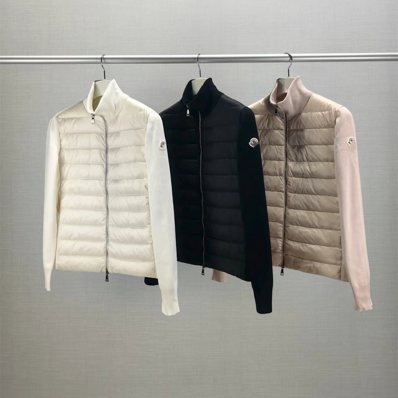 Moncler 25 Autumn Winter New Style Women's Logo Long Sleeve Stand Collar Lightweight Down Jacket