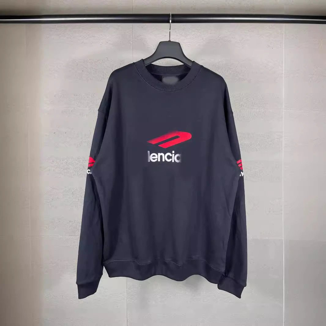 Balenciaga 3M letter large LOGO icon embroidery crewneck sweatshirt loose casual men's and women's couple style