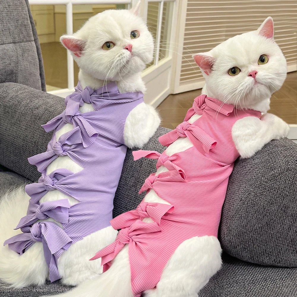 Pet Cat Spay Suit Post-op Medication Weaning Breathable Diaper Anti-lick Harassment Clothing Cat Supplies