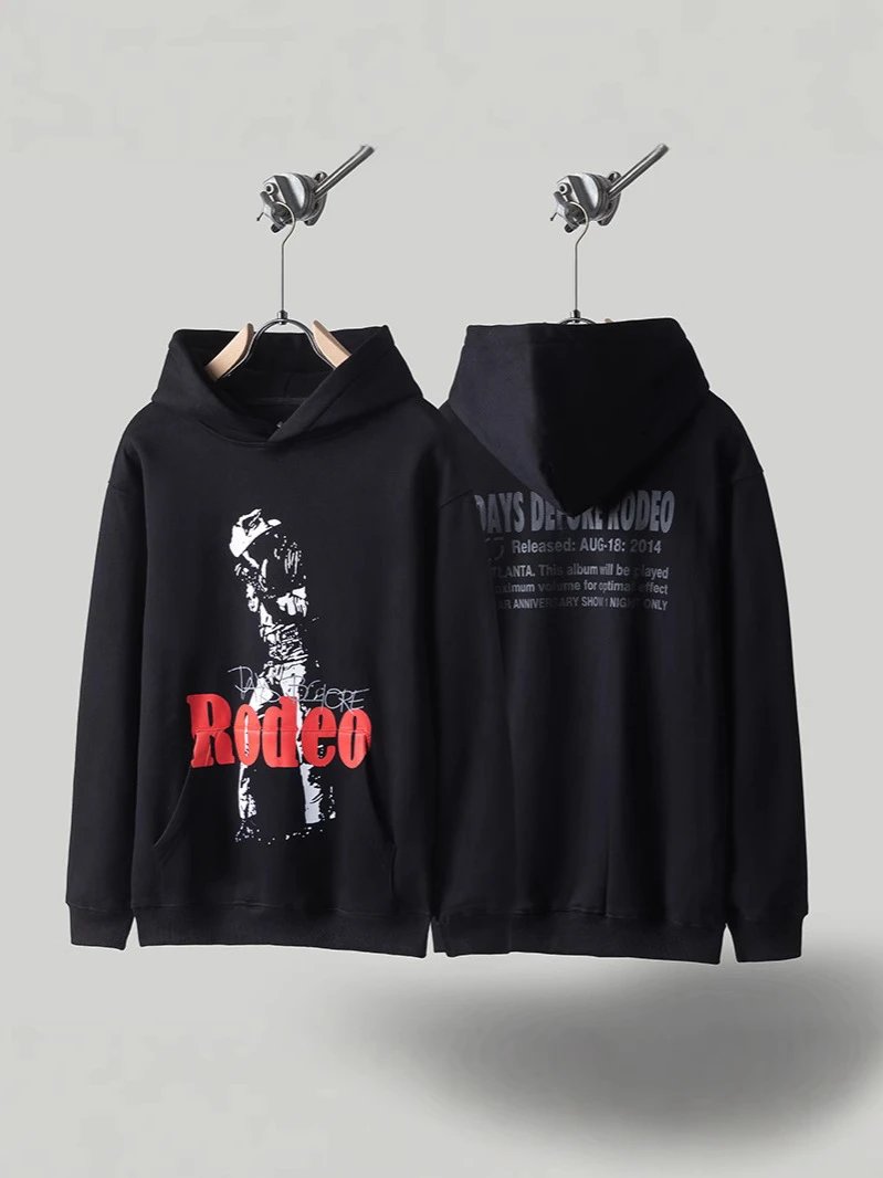 Travis Scott FW24 DAYS BEFORE RODEO Merch Fleece Hoodie Unisex Style
