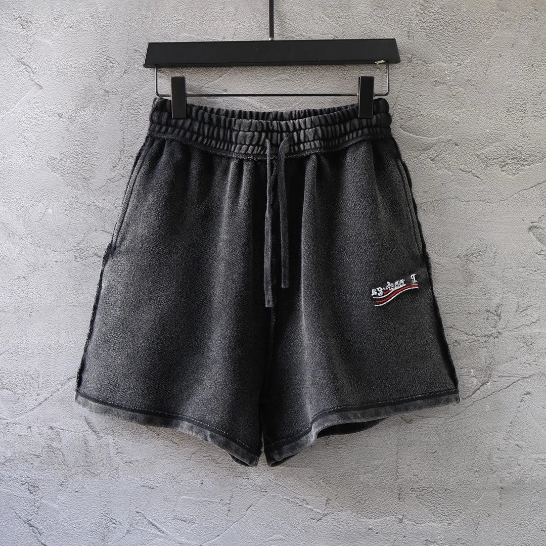 Balenciaga Reverse Inside Out Classic Coke Embroidery Washed Vintage Shorts