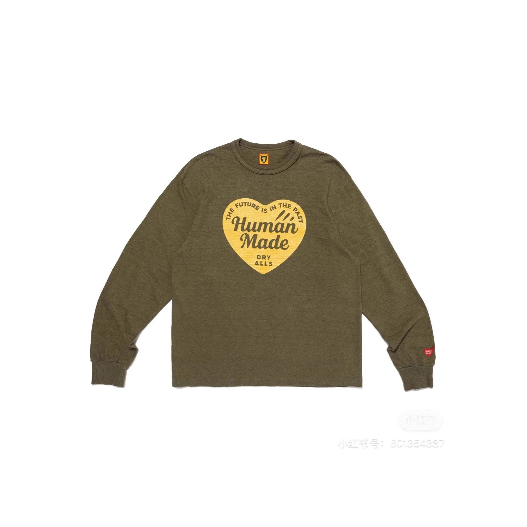 Human Made Heart Pattern Long Sleeve T-Shirt Loose Casual Unisex Couple Style