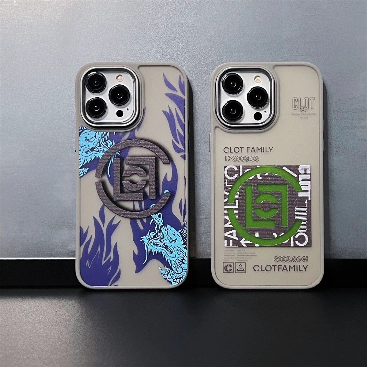 Edison Chen Trendy Brand CLOT Green Dragon Flame iPhone 16 PM Case 15 Skin-Feel Matte 13 Hard Case Apple 12