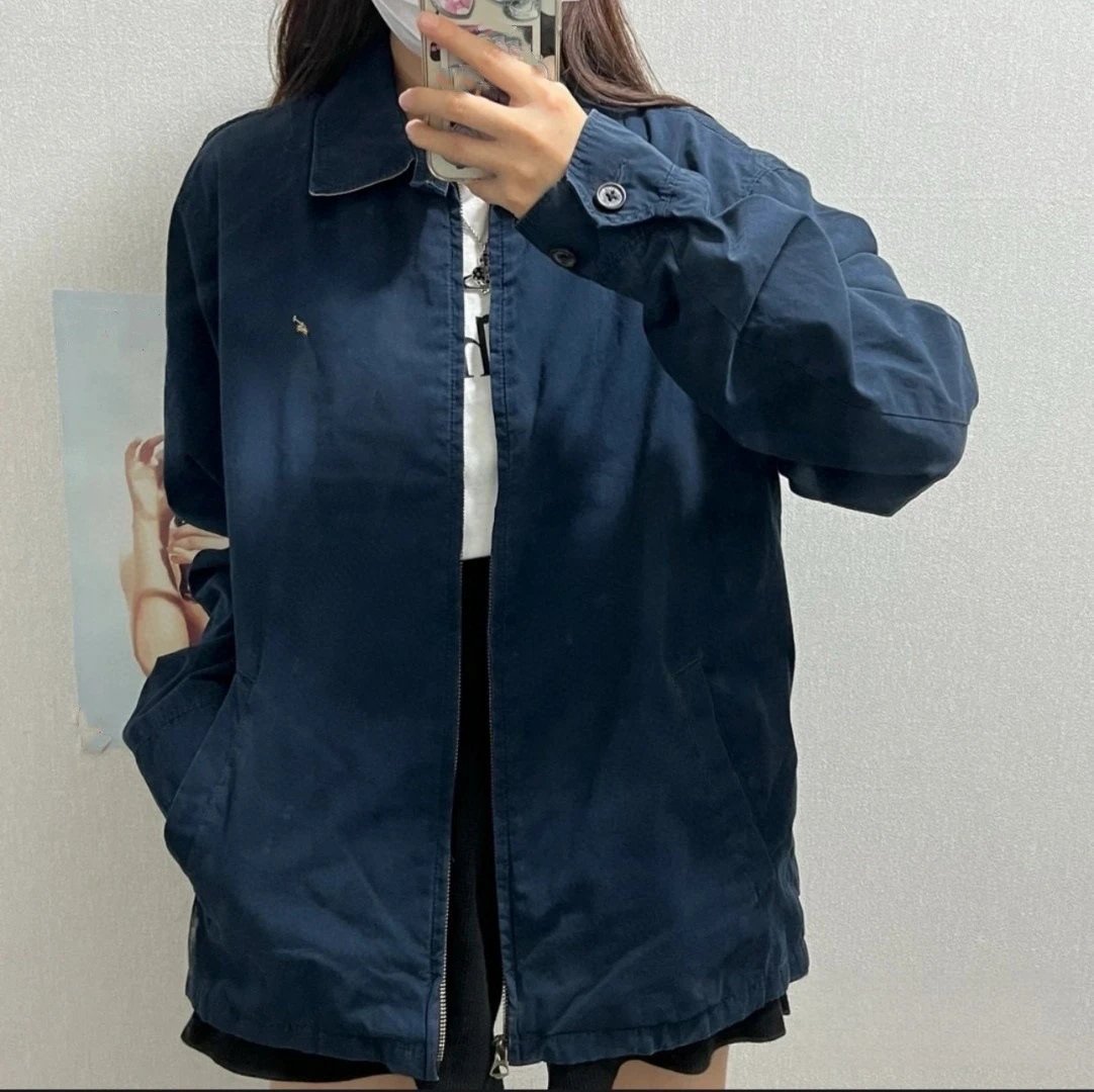 RL Pony Classic Embroidery Old Money Lapel Executive Zipper Jacket Unisex