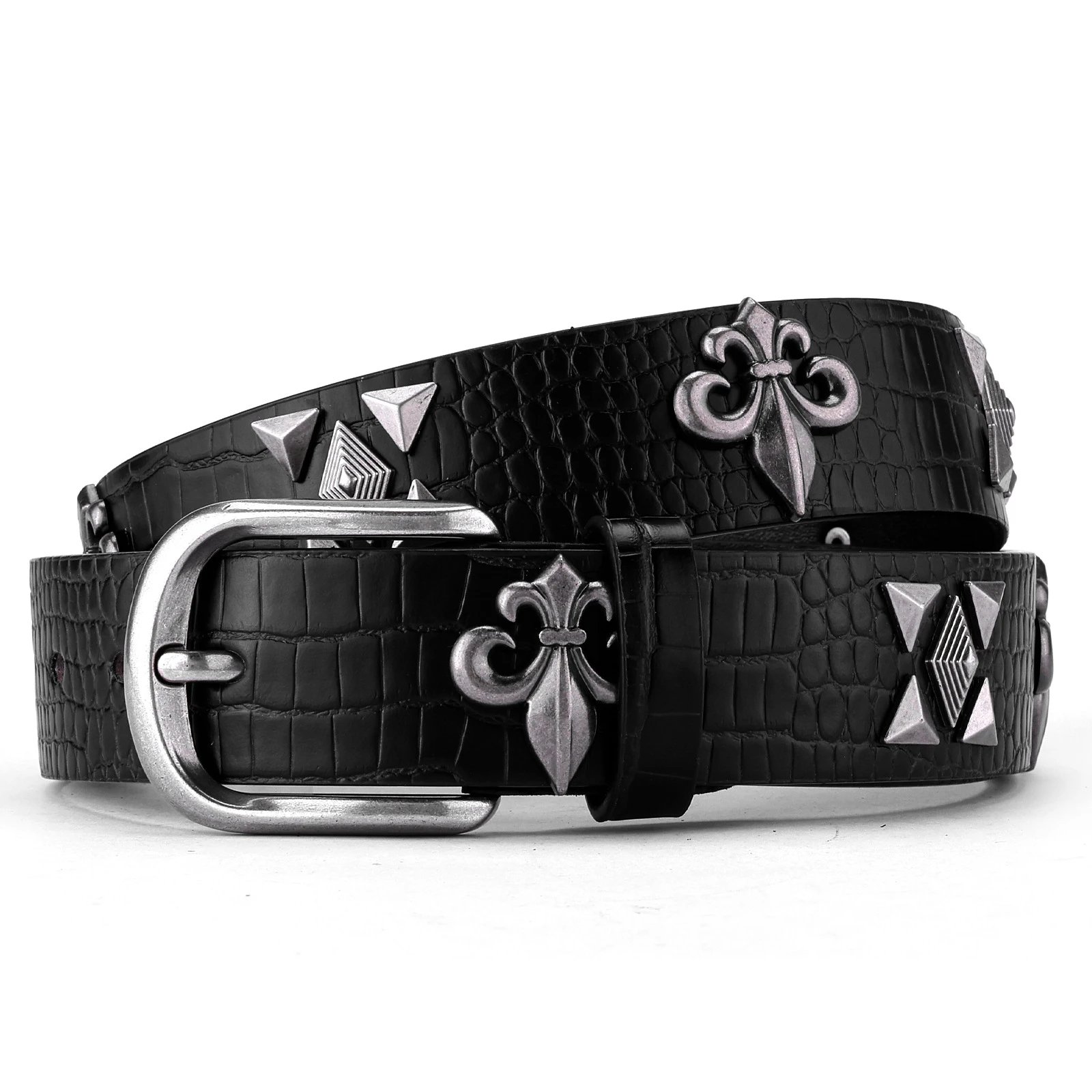 Fashionable and trendy personalized niche high-end rivet hardware belt