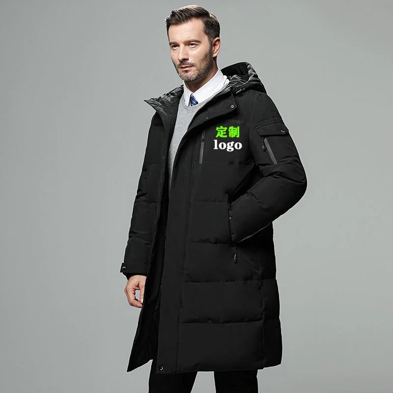 Workwear Father's Outfit Long Knee Length Thick Elderly Outdoor Men's Down Jacket