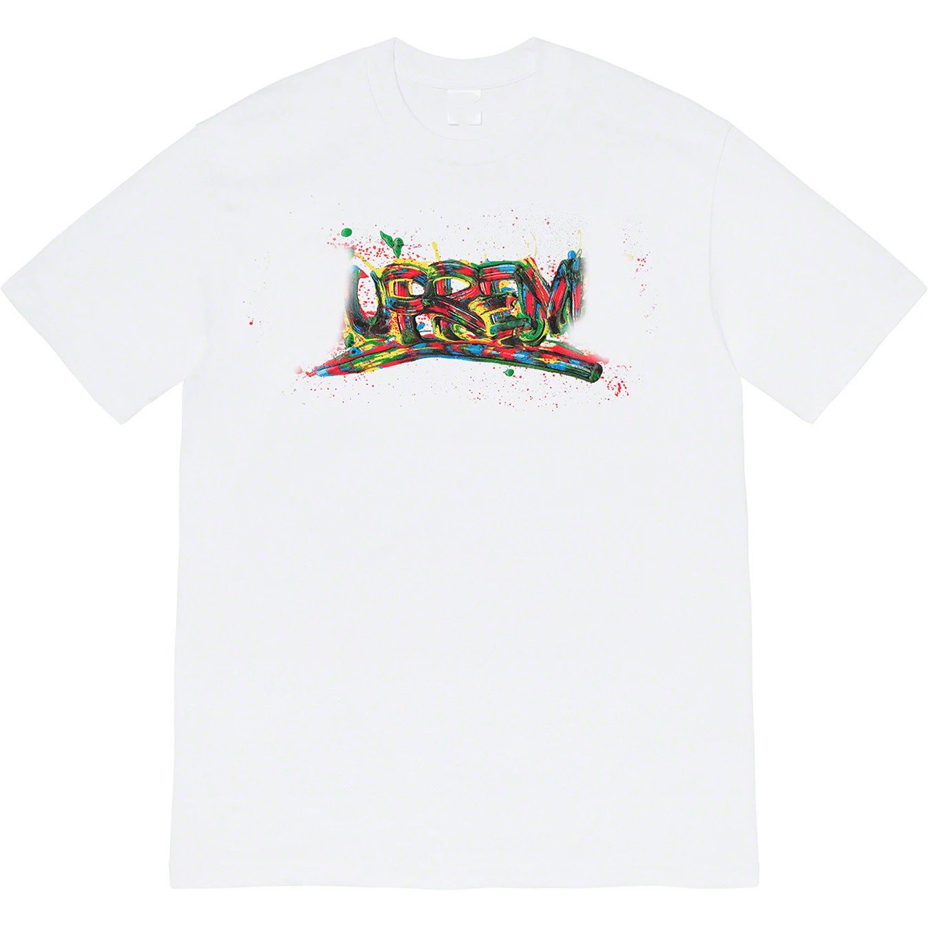 20SS Paint Logo Tee Paint Spray Graffiti Logo Short Sleeve T-shirt Unisex