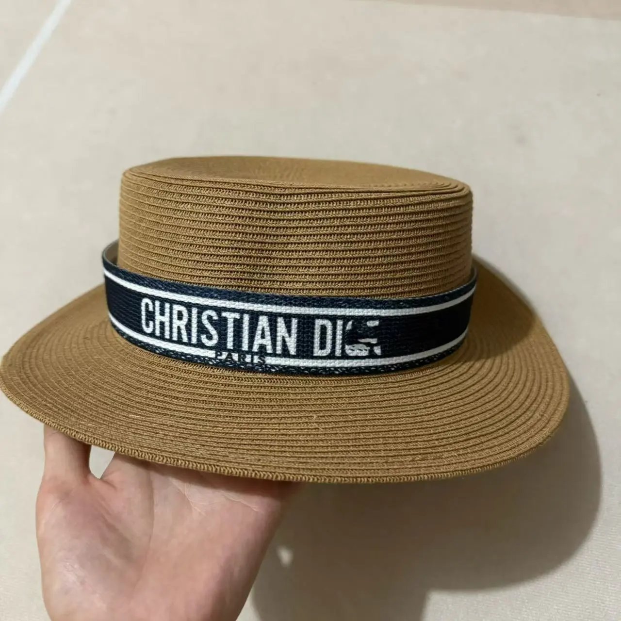Summer New Dior Wide Brim Beach Straw Hat Women Outdoor Sun Protection British Fashion Ribbon Sun Hat