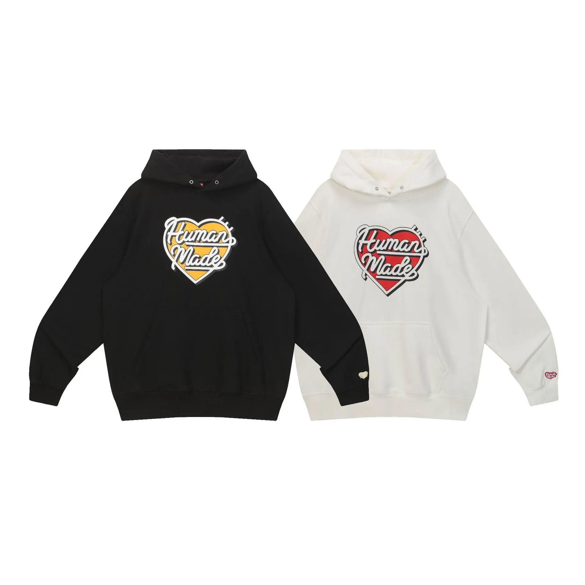 2025 Human Made Heart Pattern Pullover Loose Hoodie Casual Hooded Style