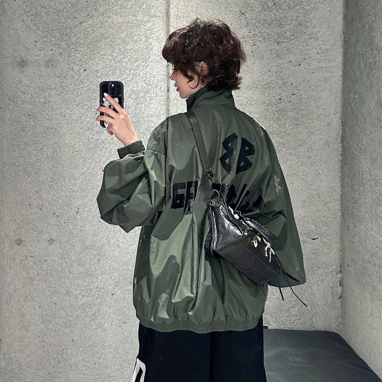 2025 New Balenciaga Black Tape Windbreaker Zipper Long Sleeve Loose Jacket Unisex