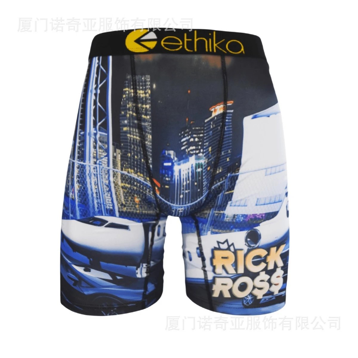 1163 Breathable Men's Underwear 3D Print Sports Breathable et Ice Silk Tight Boxer Briefs Men