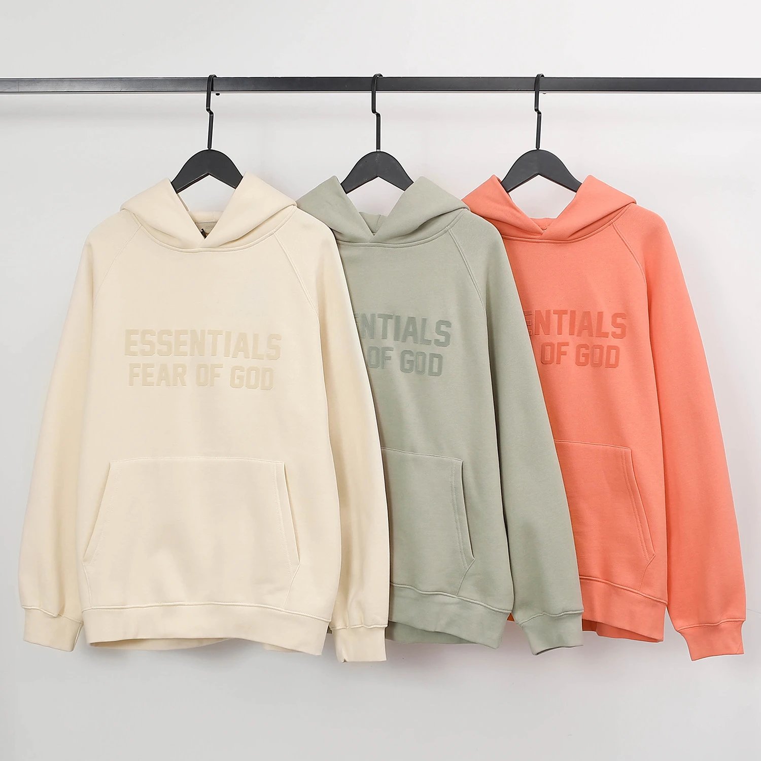 FEAR OF GOD ESSENTIALS Eighth Season Replica Flocking Print Hoodie Unisex Style Trendy