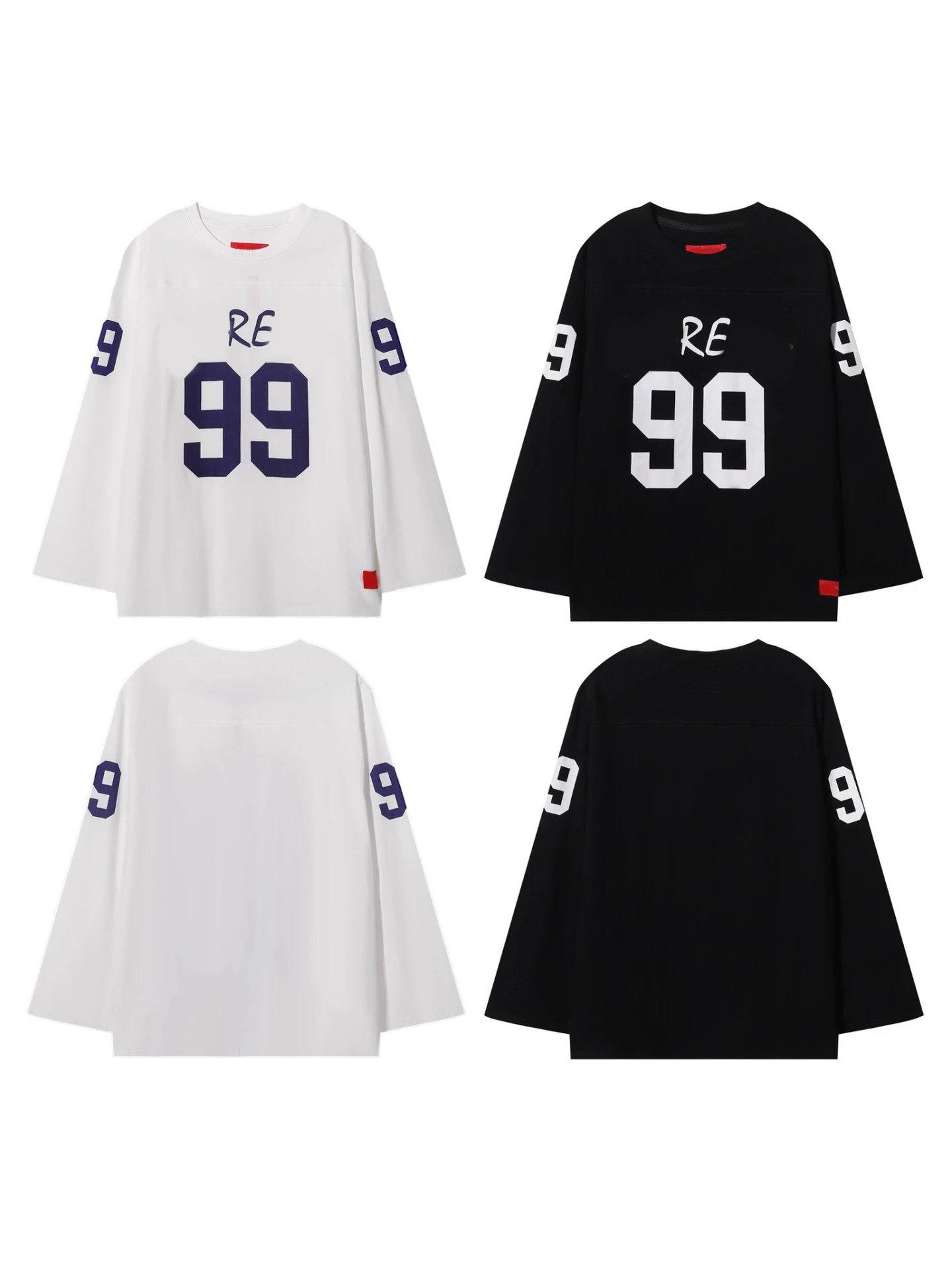 2025 No.99 Print Long Sleeve T-Shirt Pattern Unisex Loose Casual Trendy Base Layer T Versatile