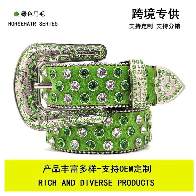 Men's punk fashion high-end diamond belt