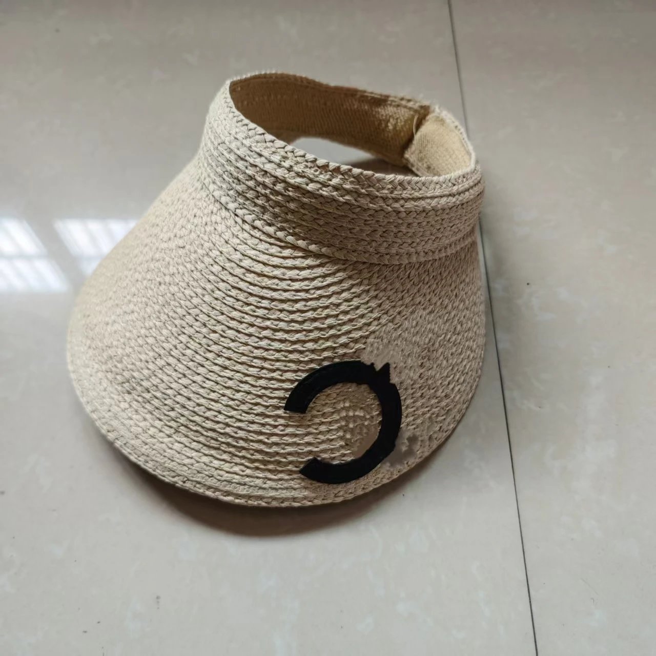 2025 Chanel Chanel Summer Straw Sun Hat UV Protection Wide Brim Sun Hat Women -