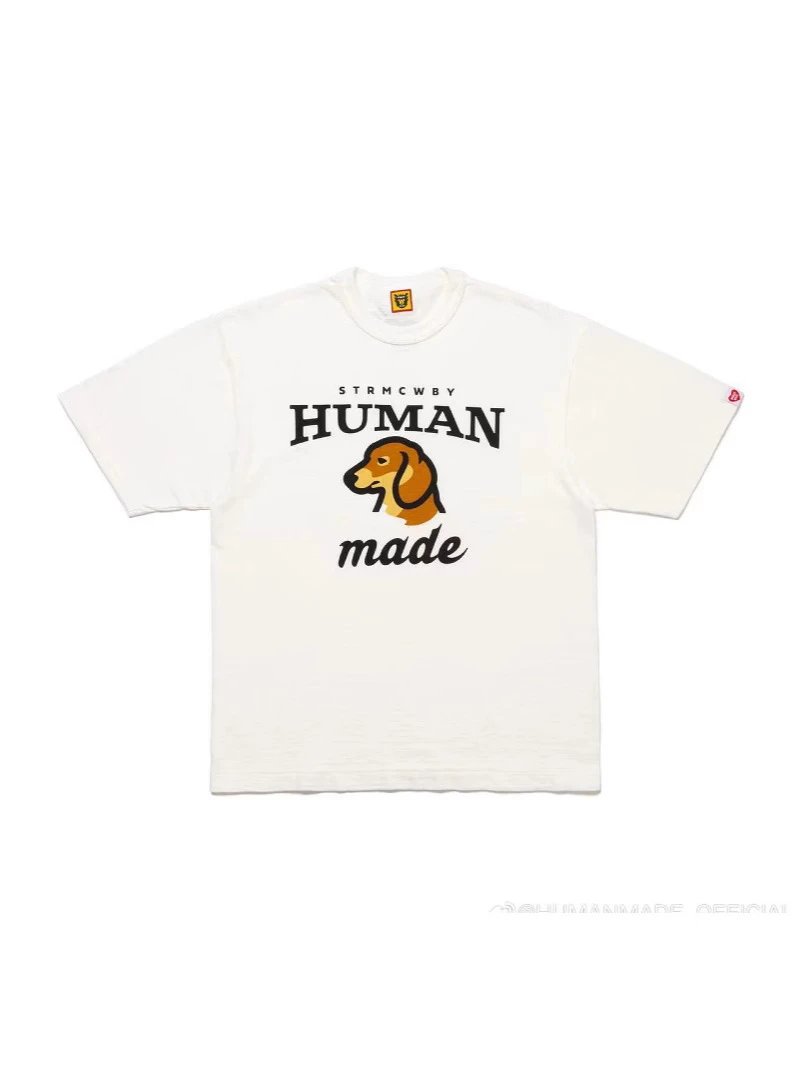 2024 Human Labrador Cartoon Pattern Print Short Sleeve T-shirt Unisex Couples