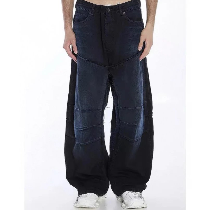 Balenciaga New Hot Item Tie-Dye Blue Light Cargo Loose Wide Leg Pants Unisex